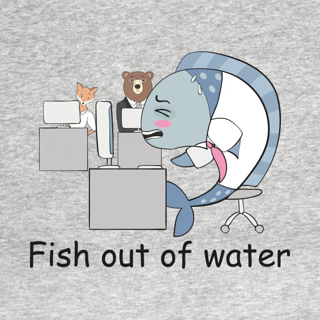 Fish Out of Water- Funny Fish Gift by Dreamy Panda Designs